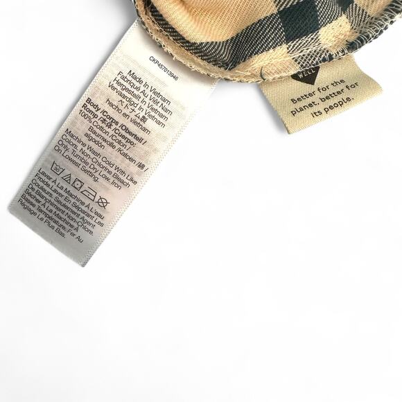 Madewell Oversized Ex-Boyfriend Swing Shirt Windowpane XS Midnight Green Cream - Picture 8 of 9